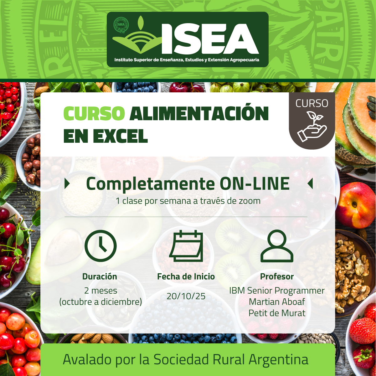 Alimentación en Excel